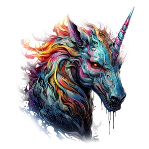 Patrón de busto de pesadilla, fantasía, mito animal, tamaño mediano, compatible con PDF, descarga digital instantánea, fantasía, impresión de patrón a color en blanco y negro de 18 ct.