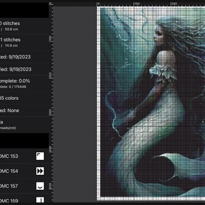 White Scaled Mermaid Large Pattern Counted Cross Stitch PDF - Etsy