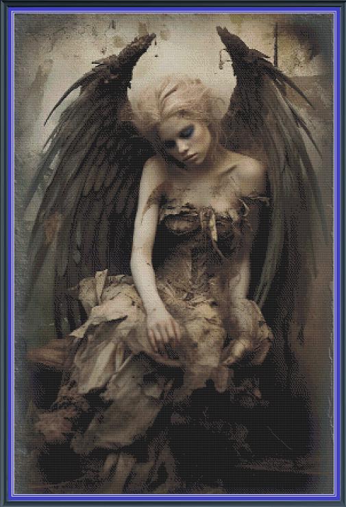 Gothic Fallen Angel 5 Tragic Portrait Pattern Keeper Compatible