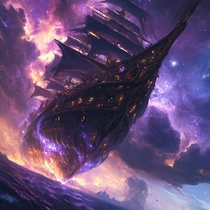 Descarga digital instantánea en formato PDF compatible con Steampunk Astral Galleon 14, punto de cruz contado, tabla de colores para imprimir