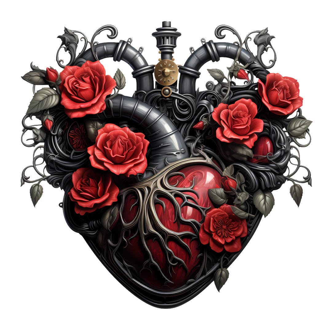 Steampunk Heart Roses Valentine Pattern Keeper Compatible PDF Instant ...