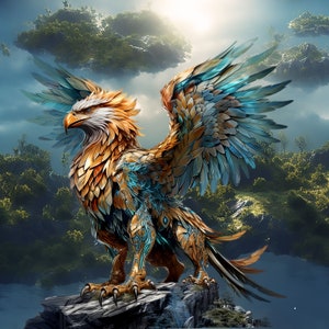 Griffin Gryphon Chimera PDF download digital instantâneo padrão de ponto cruz contado compatível com 18 ct BW, impressão de gráfico de cores avançado