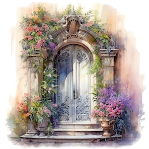 Porta mágica elegante contada padrão de ponto cruz compatível com PDF download digital instantâneo 18ct BW impressão colorida