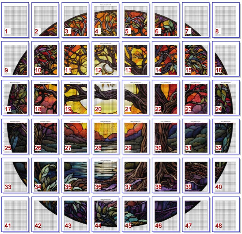 Stained Glass Landscape 7 PDF Instant Digital Download Counted Cross ...