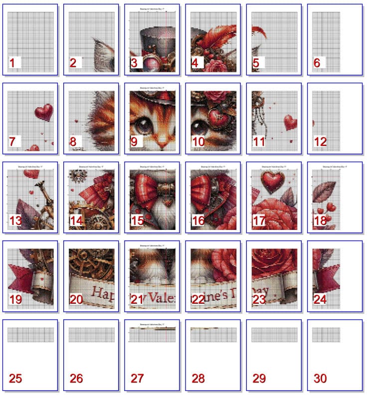 Steampunk Valentine Kitten Cat Pattern Keeper Compatible PDF Instant ...