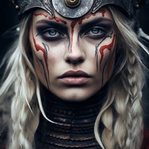 バイキング戦士の女性 4、パターンキーパー互換、PDF インスタントデジタルダウンロード、クロスステッチカウント、カラーチャートプリントアウト