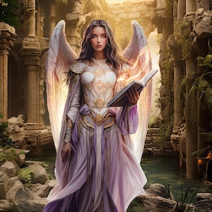 Iofiel Arcángel de la Belleza, Sabiduría Divina, Gran contenedor de patrones, descarga digital instantánea en PDF, gráfico de punto de cruz contado para imprimir.