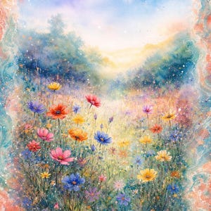 Anpassad Sunlit Meadow, kompatibel med mönsterhållare, PDF direkt digital nedladdning, utskrifter av räknade korsstygnsmönster i BW CO-format