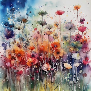 Grande paisagem de flores silvestres personalizada 9 18ct 28 pol, download digital instantâneo em PDF, padrão de ponto cruz contado compatível com impressão de gráfico