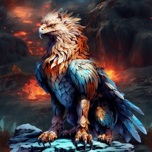 Griffin Gryphon Chimera PDF sofortiger digitaler Download Kreuzstichmuster keeper kompatibel 14 ct BW, Farbkarte Ausdruck
