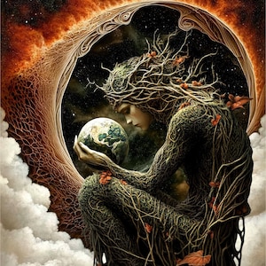 Earth Keepers 15 dryad fae fairy, Large pattern keeper compatible, PDF instant digital download, counted cross stitch BW CO chart printouts