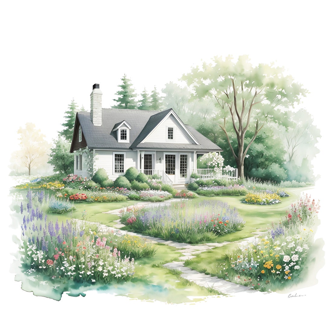 Spring Cottage SDD 3 Landscape Scene Counted Cross Stitch Pattern ...