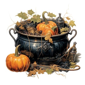 May include: A silver serving bowl filled with pumpkins, grapes, and leaves. The bowl has ornate handles and sits on a table with a candle and other decorative items.