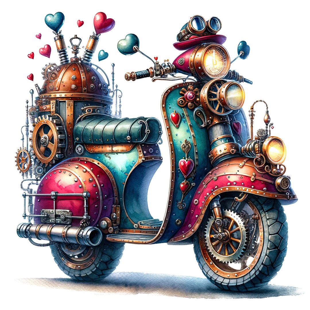 Steampunk Scooter Valentine Pattern Keeper Compatible PDF Instant ...