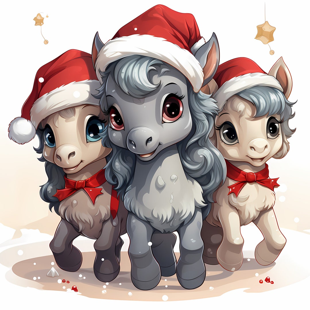 Small Pattern 6 Inch Christmas Ponies PDF Instant Digital Download