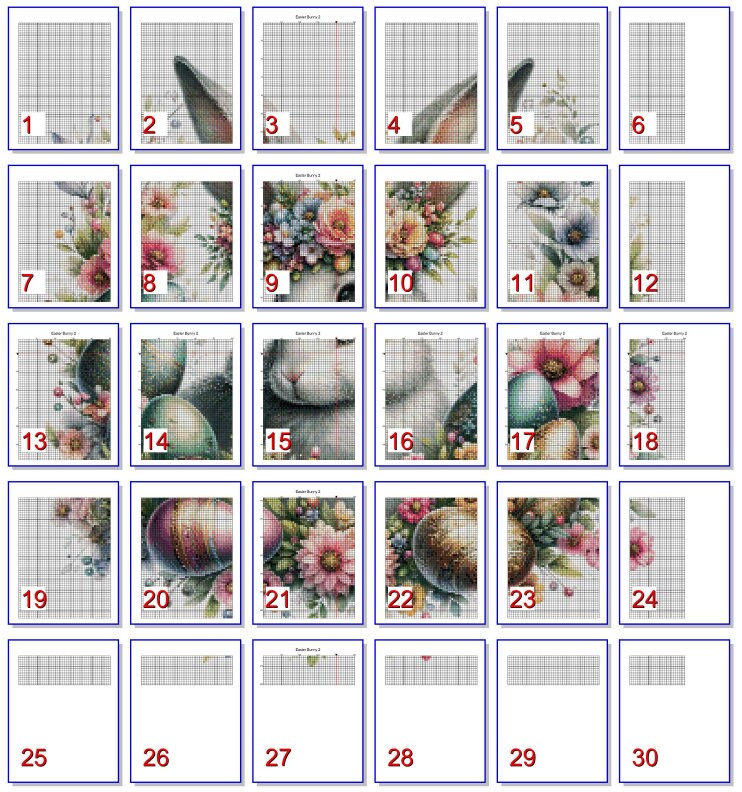 Watercolor Easter Bunny PDF Instant Digital Download Counted Cross ...