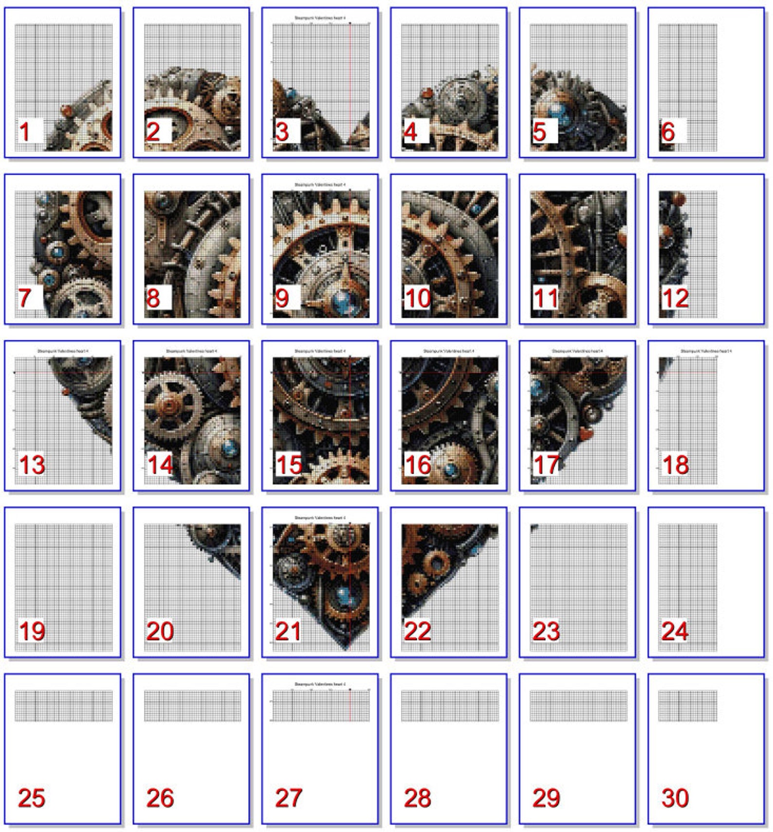 Steampunk Heart Valentine Pattern Keeper Compatible PDF Instant Digital ...