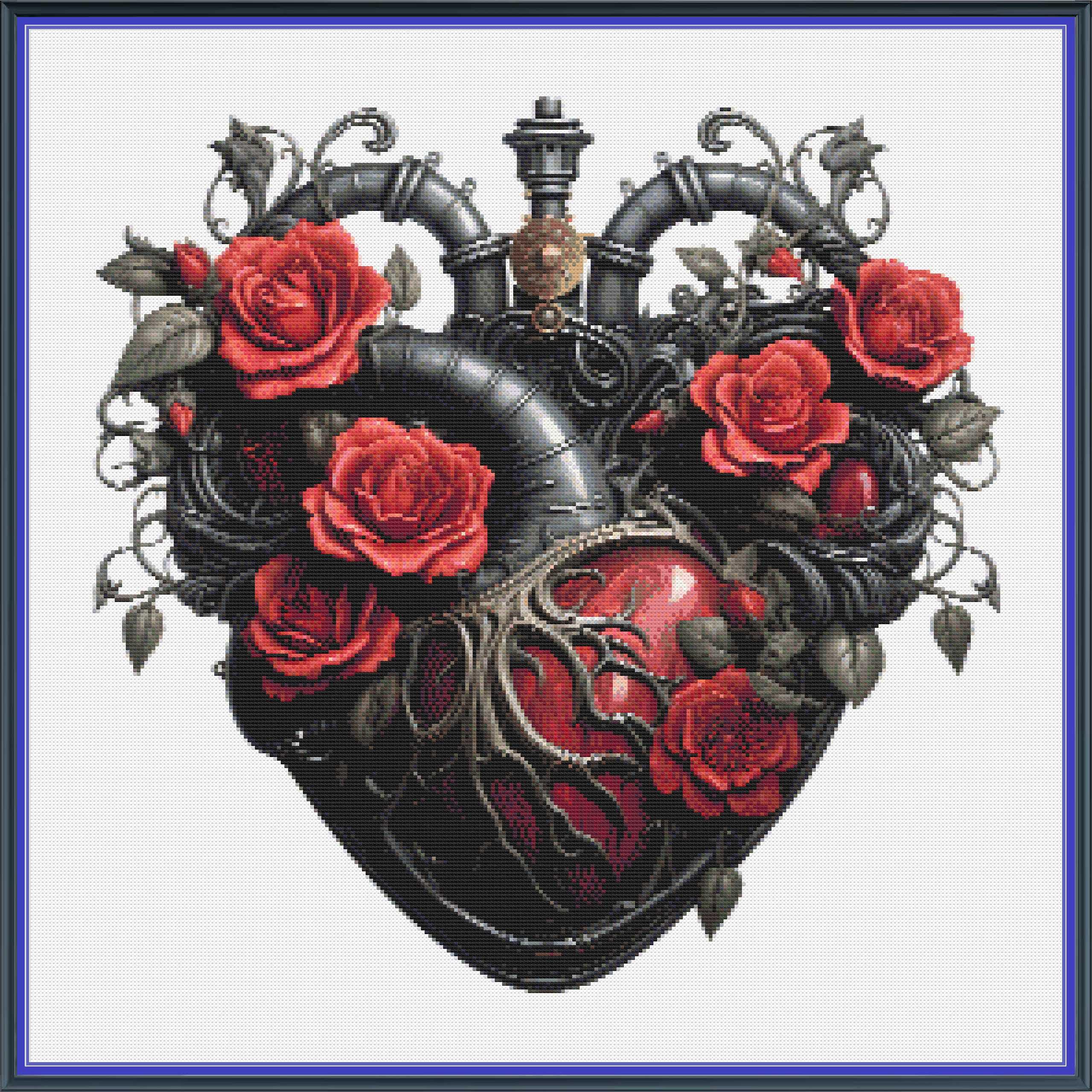 Steampunk Heart Roses Valentine Pattern Keeper Compatible PDF Instant ...
