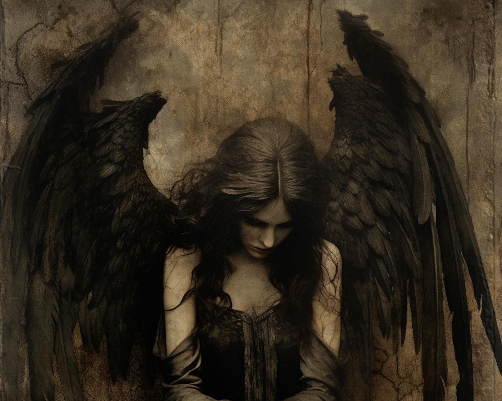 Gothic Fallen Angel 8 Tragic Portrait Pattern Keeper Compatible