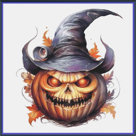 Halloween Scary Jack O Lantern Pumpkin 4 PDF Instant Digital
