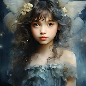 Blue fairytale 1, fairy fae princess pattern keeper compatible PDF instant digital download counted cross stitch, color chart printout