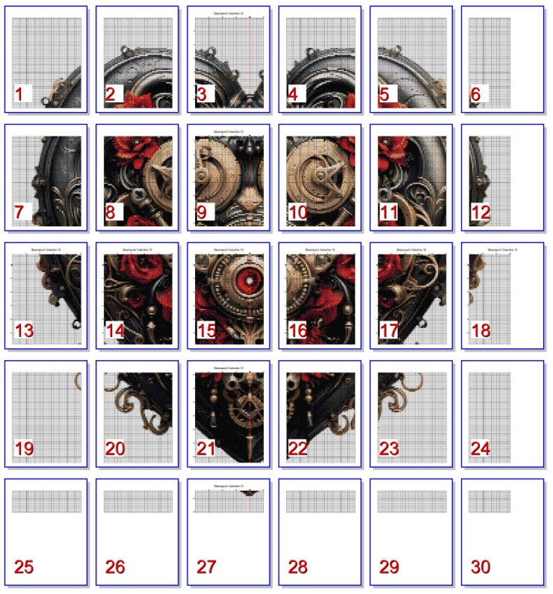 Steampunk Heart Roses Valentine Pattern Keeper Compatible PDF Instant ...