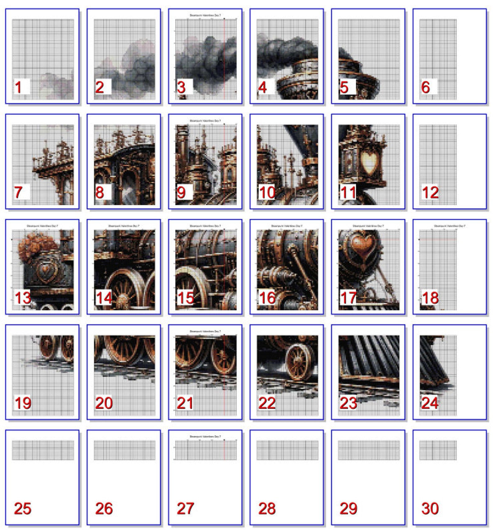 Steampunk Steam Engine Train Valentine Pattern Keeper Compatible PDF ...