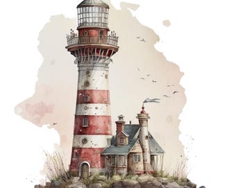 水彩灯台 21 PDF インスタントデジタルダウンロード クロスステッチ