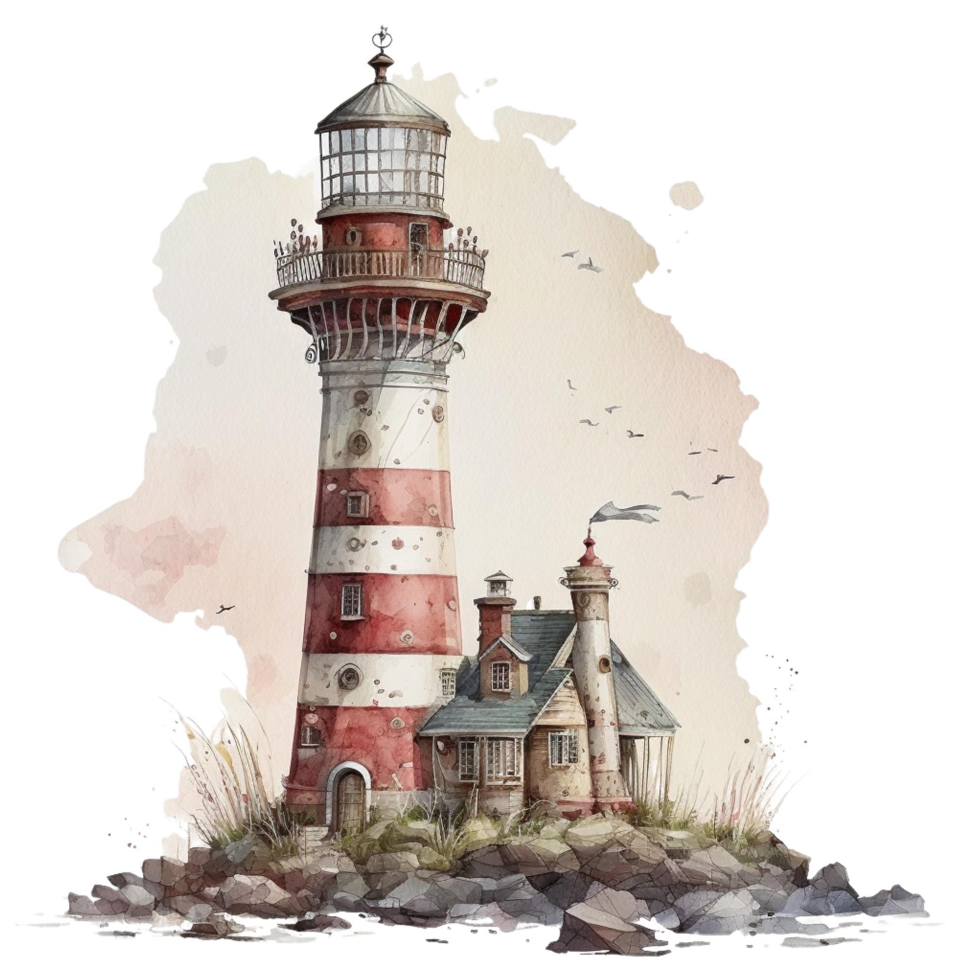 水彩灯台 21 PDF インスタントデジタルダウンロード クロスステッチ