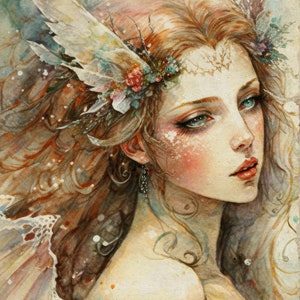Winter fairy faerie midsize pattern keeper compatible PDF instant digital download fantasy 14ct BW color pattern printout