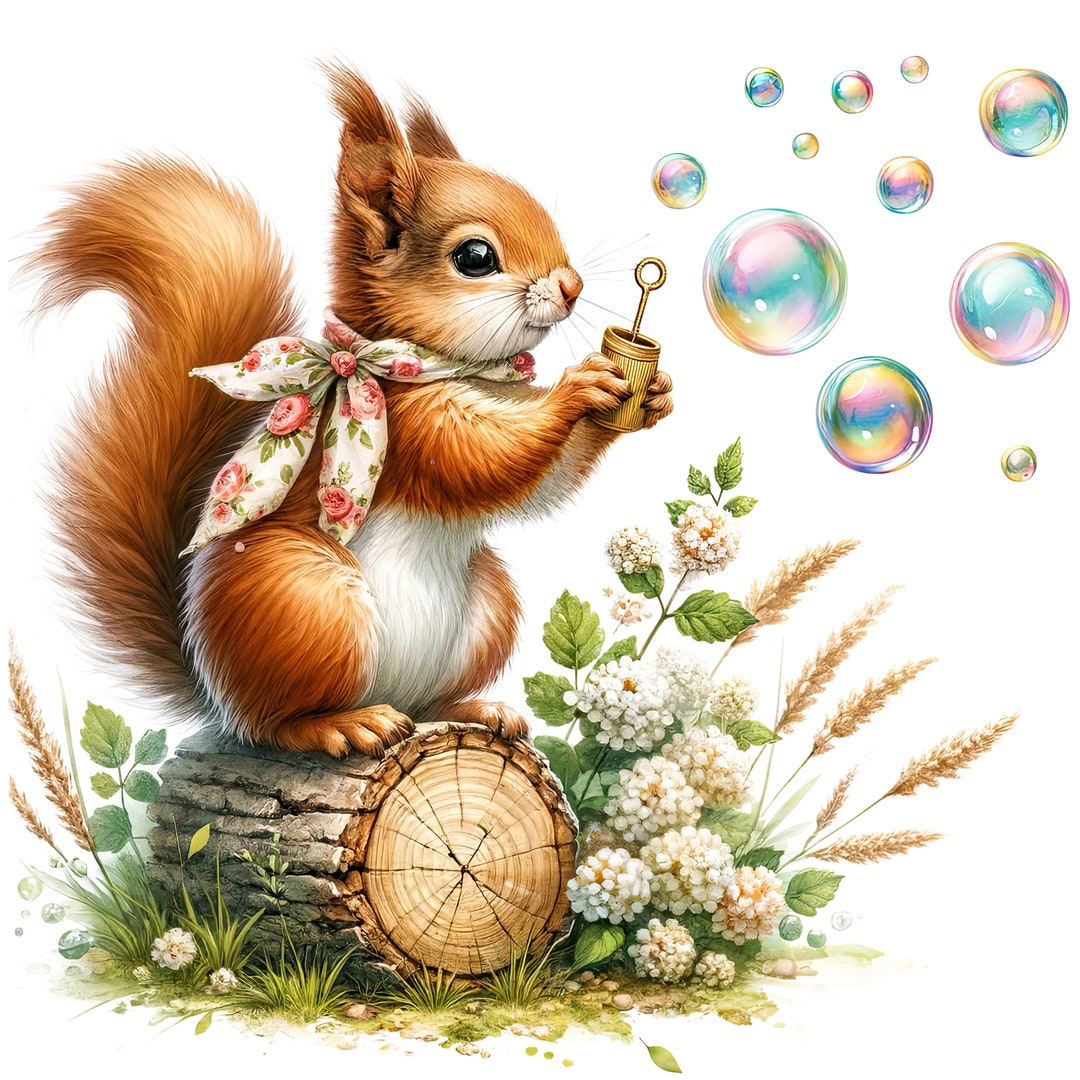 Cute Squirrel 6 Spring Tea Time Pattern Keeper Compatible PDF Instant ...
