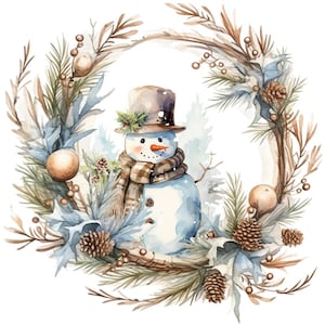 aquarela inverno boneco de neve guirlanda padrão keeper compatível PDF download digital instantâneo ponto cruz contado 14ct P&B gráfico de cores impressão