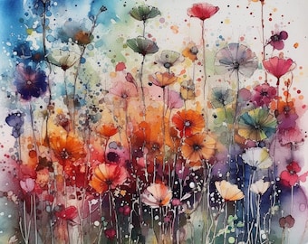 Prado de flores silvestres 9, compatible con Pattern Keeper, descarga digital instantánea en PDF, impresiones de gráficos de punto de cruz BW CO