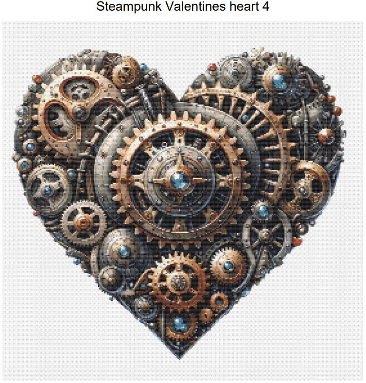 Steampunk Heart Valentine Pattern Keeper Compatible PDF Instant Digital ...