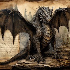 Padrão de guarda real de dragão negro compatível com PDF download digital instantâneo gráfico de cores de ponto cruz impresso