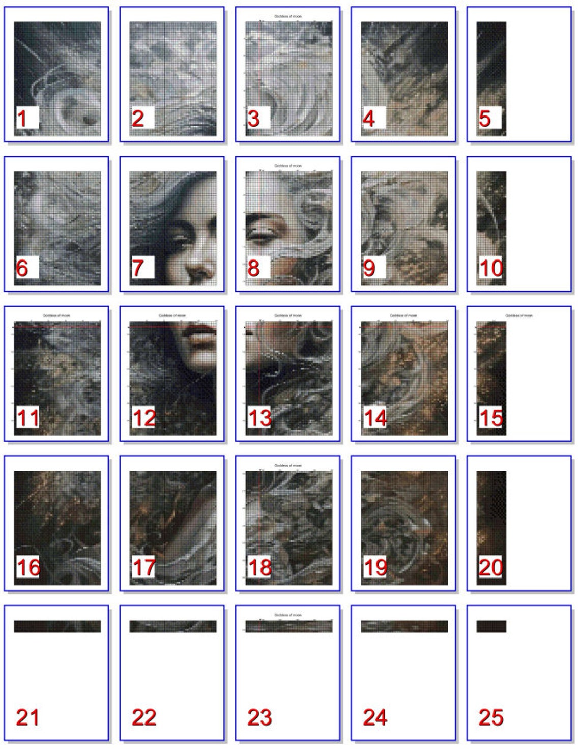 Goddess of the Moon Selene Pattern Keeper Compatible PDF Instant Digital Download Counted Cross ...