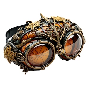 Steampunk Halloween goggles counted cross stitch pattern PDF instant digital download fantasy Halloween 14ct 18ct  BW color printout