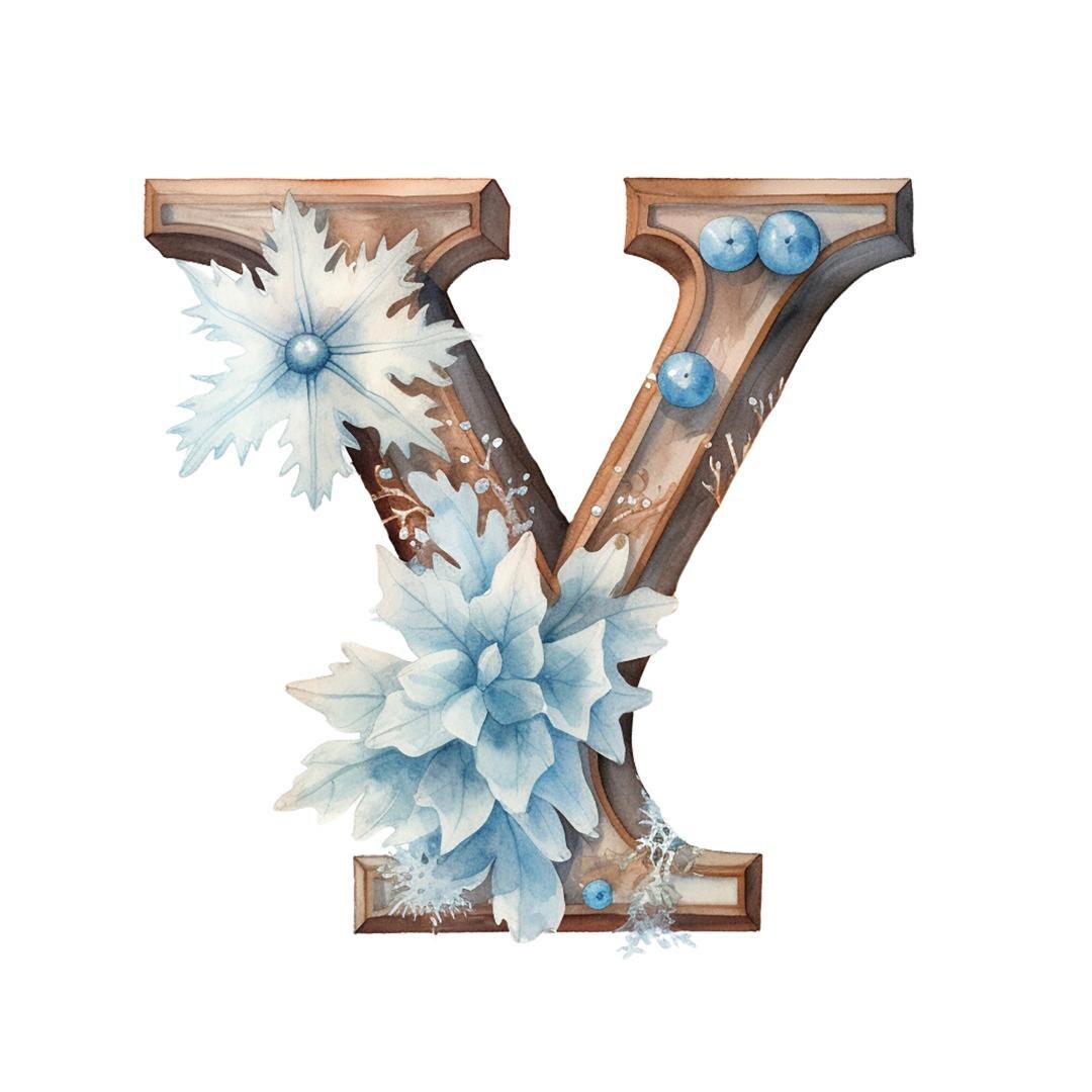 Small Winter Floral Alphabet Letter Y, Pattern Keeper Compatible, PDF ...