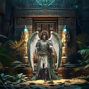 Raphael Archangel Healing Medicine, Large pattern keeper compatible, PDF instant digital download,counted cross stitch BW CO chart printouts