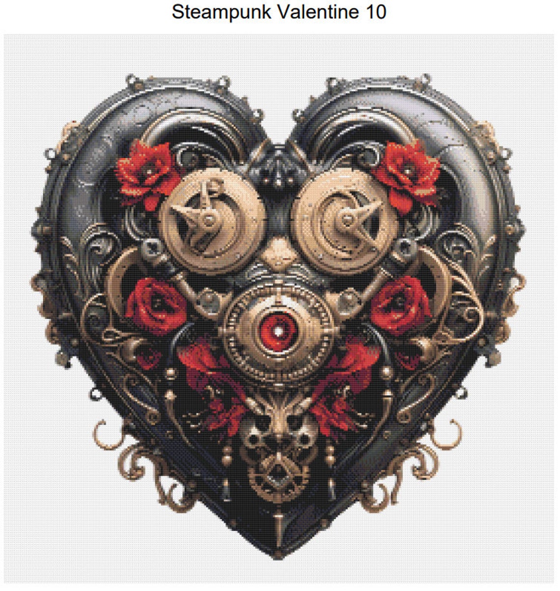 Steampunk Heart Roses Valentine Pattern Keeper Compatible PDF Instant ...