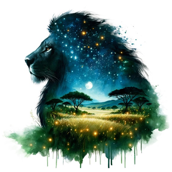 Male African lion spirit totem PDF instant digital download counted cross stitch pattern keeper compatible,color chart printout
