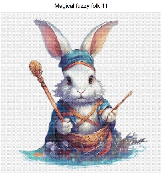 Magical Fuzzy Folk Rabbit Cartoon Animal PDF Instant Digital