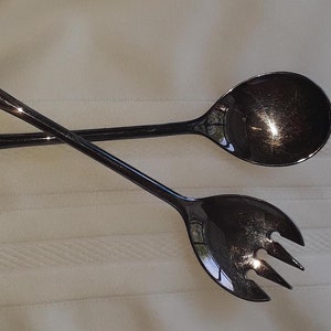 Pair of silver plated Salad servers, made in Italy silver serving set