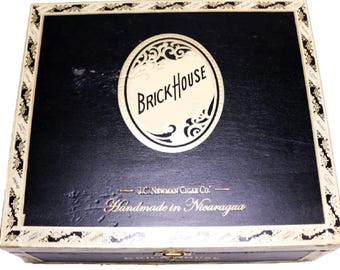 Caja de puros vacía de madera de toro maduro de Brick House, 24 x 18 x 7,5 cm