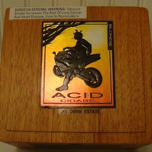 Drew Estate Acid Cigars Toast Empty Wood Box Approx 6&quot; X 7&quot; X 3.5&quot;
