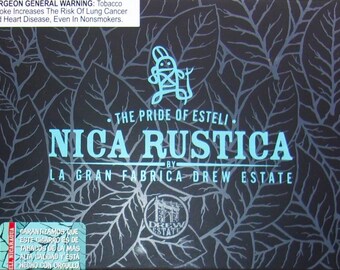 Nica Rustica Cigar Box. Approx. 9" x 6 7.5" x 3 1/4”