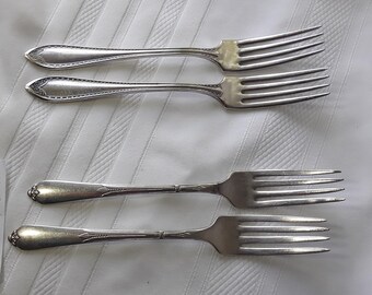 Vintage 2 Community (Sheraton) Flatware Dinner Forks and 2 Forks Rogers & Bros Reinforced Plate IS Silver Plated