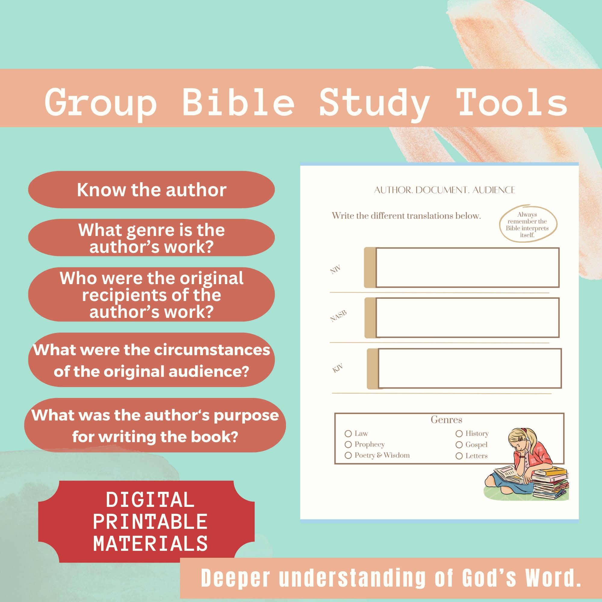 Bible Study Guide, Tools, and Template, Bible Verse Mapping Study ...