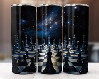 Chess game design tumbler 20 oz, Fantasy chess seamless image, tumbler wrap image, sublimation instant Download Tumbler Wrap