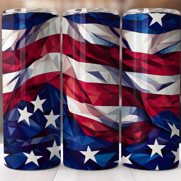 Bicchiere con bandiera USA, design senza cuciture per sublimazione, download istantaneo Tumbler Wrap